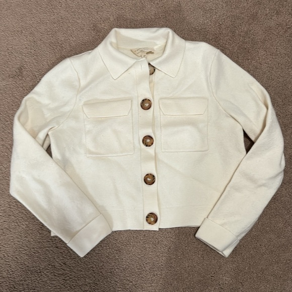 Sezane Ecru Betty Cardigan - Picture 1 of 7